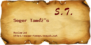 Seger Tamás névjegykártya