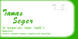 tamas seger business card